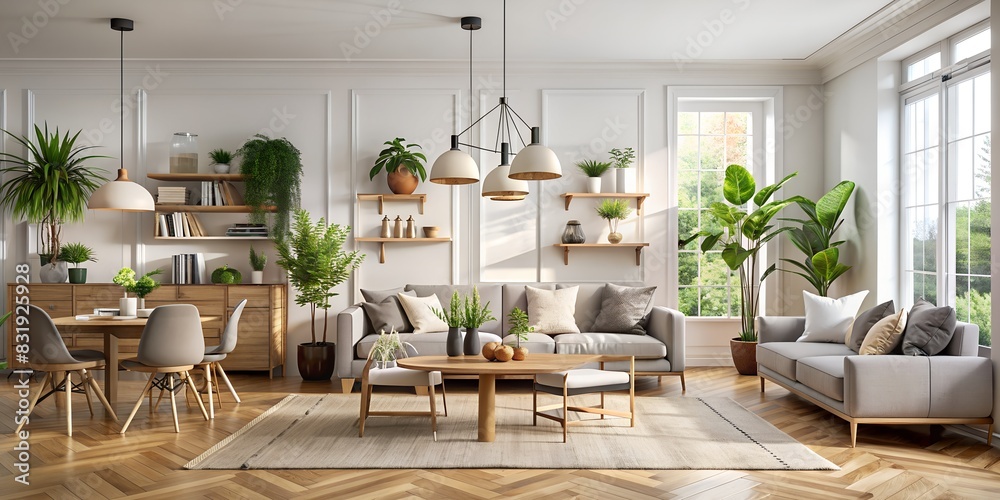 Photo inspiration: The Interior Design Of A Living Room In Scandinavian Style Photo Inspiration