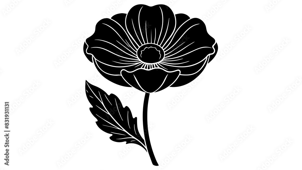 jonquil flower silhouette vector illustration