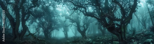 Eerie Misty Forest with Gho...