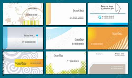 Print, set of visitng card Creative modern clean corporate double-side business card template, personal visiting card, vector illustration, professional simple identity blue, red white and black