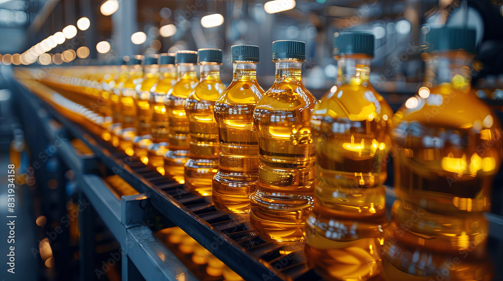 sunflower oil production at the modern factory, agriculture concept sunflower oil production at the modern factory, agriculture concept