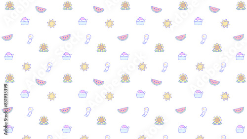 夏の日のパターン壁紙⭐︎PNG