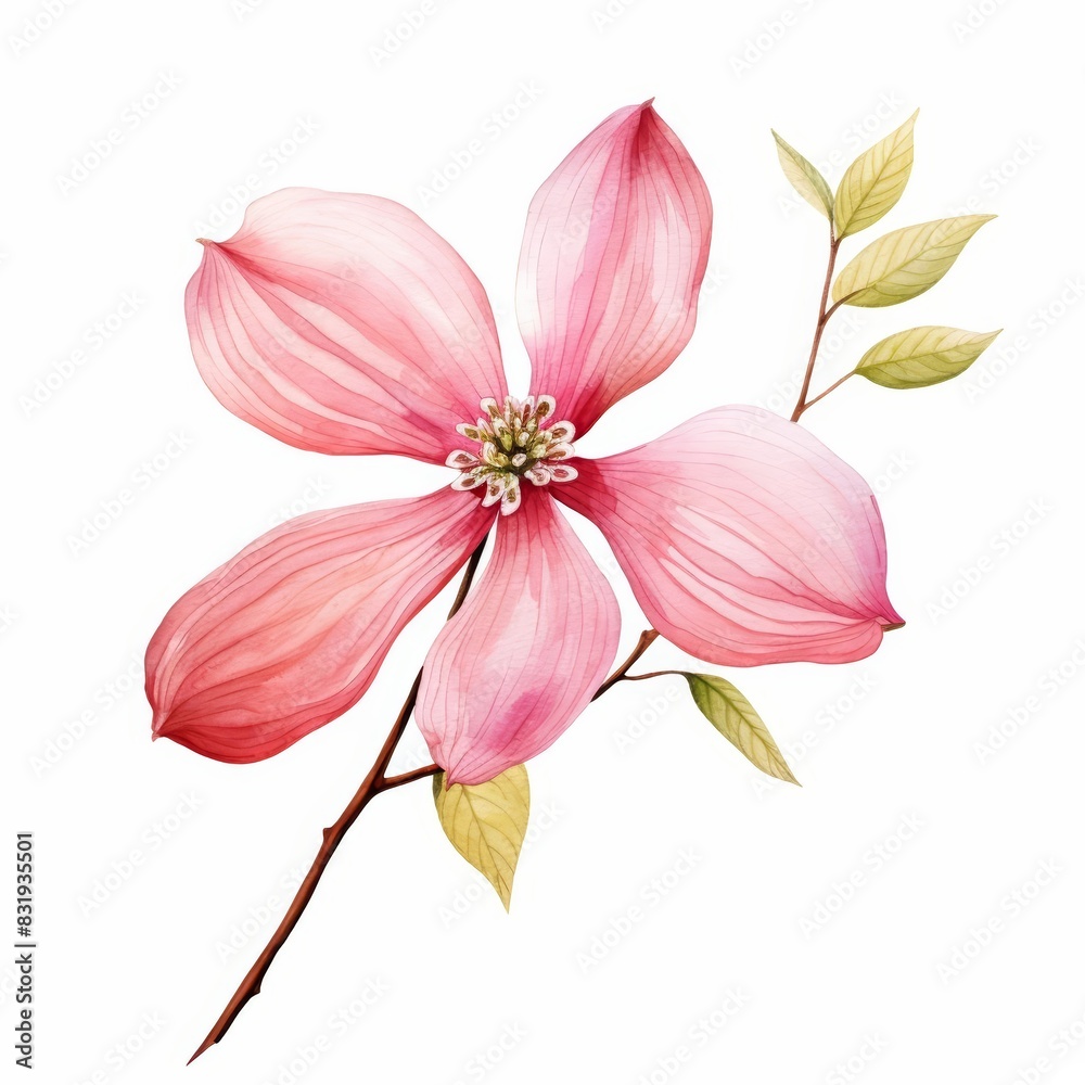 Fototapeta premium A watercolor of a dogwood leaf