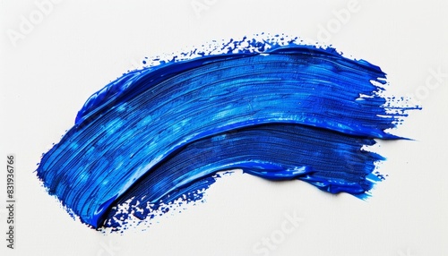 A texture of blue paint brush strokes on a white background, perfect for artistic or cosmetic-related designs needing a touch of elegance and abstraction
