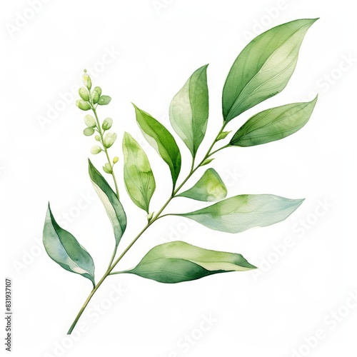A watercolor of a koelreuteria leaf photo