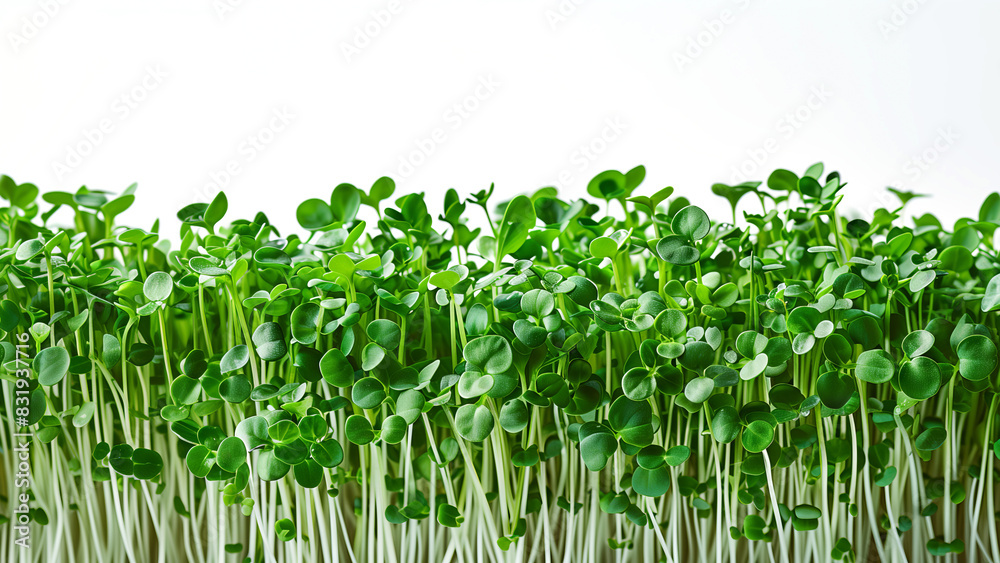 Obraz premium Trendy illustration of microgreens on a white isolated background