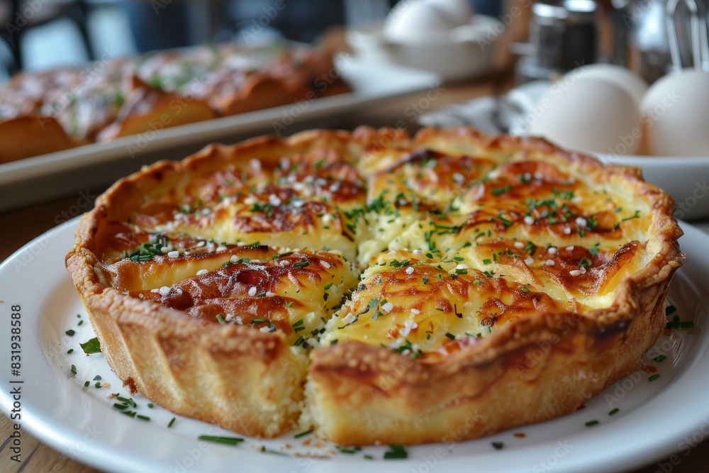 Zwiebelkuchen - Onion tart with a custard filling and caraway seeds.