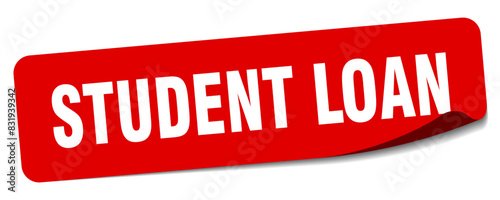 student loan sticker. student loan label