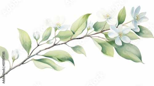 A watercolor of an amelanchier leaf photo