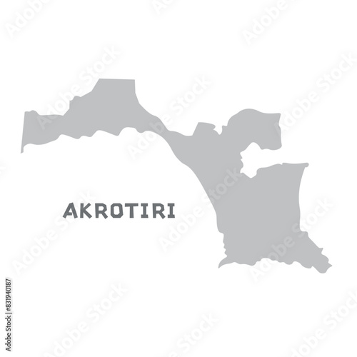 Akrotiri vector map illustration, country map silhouette with mark the capital city of Akrotiri inside. vector illustration. All countries can be found in my portfolio