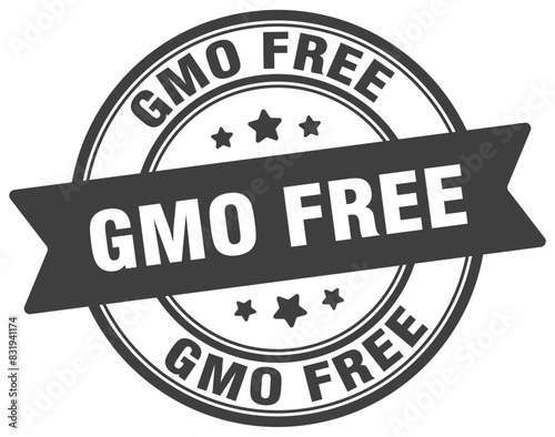 gmo free stamp. gmo free label on transparent background. round sign