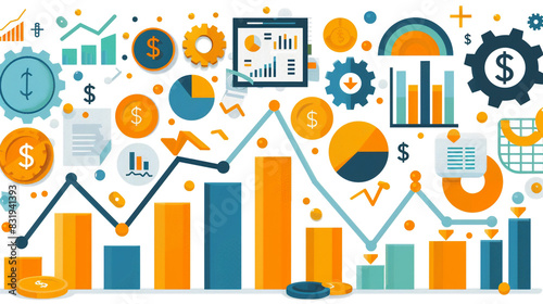 Business audit stock financial finance management on analysis data strategy with graph accounting marketing or report chart economy investment research profit concept.