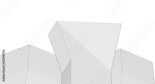​​abstract architecture 3d illustration background 