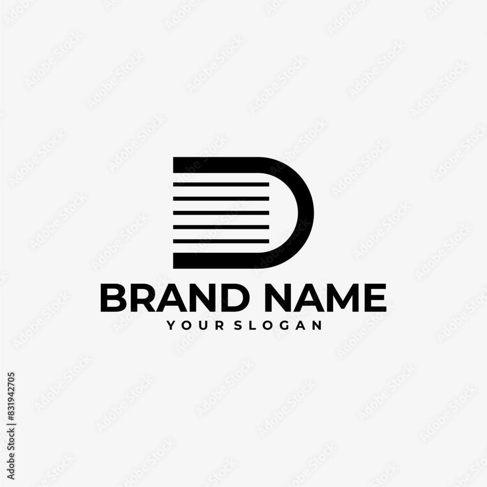 LETTER D INITIAL BOOK LOGO ICON ILLUSTRATION