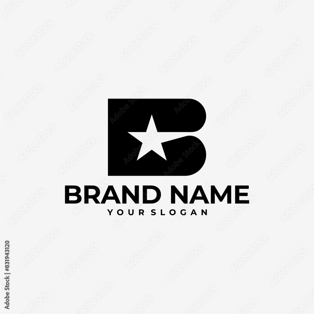 LETTER B INITIAL STARS LOGO ICON ILLUSTRATION LETTER B INITIAL STARS LOGO ICON ILLUSTRATION