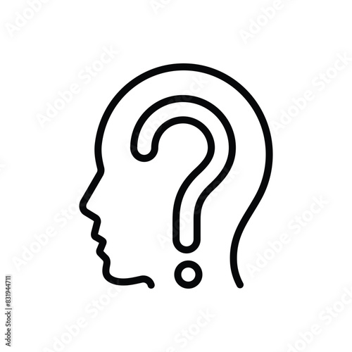 Black line icon for interrogation 
