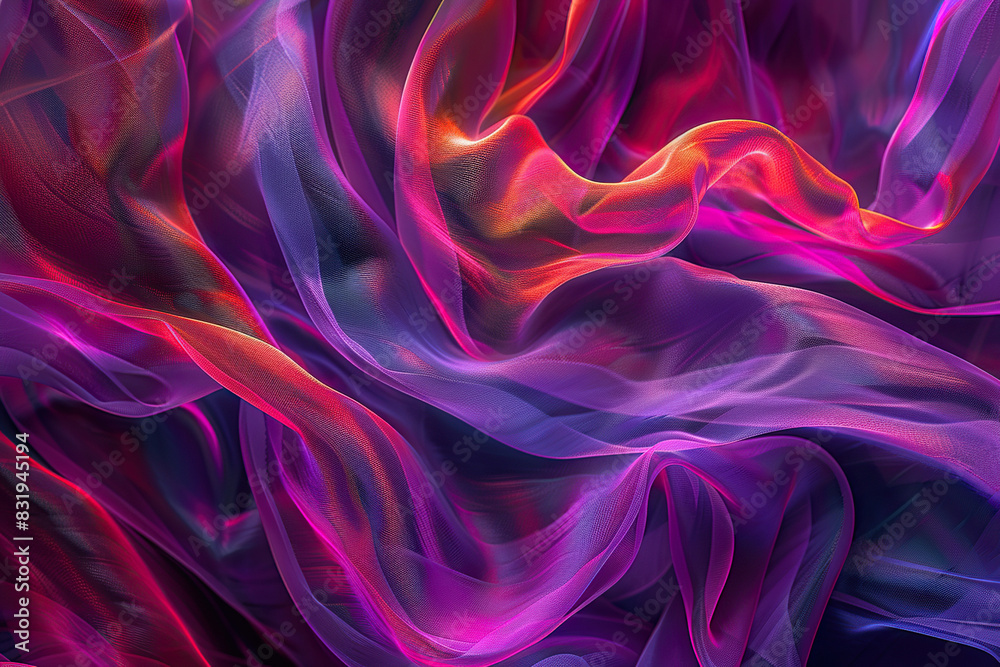 Fototapeta premium Beautiful texture surface neon wave, design natural abstract background