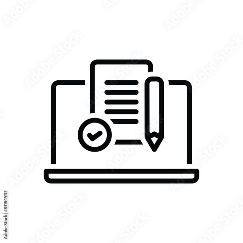 Black line icon for request clarification  