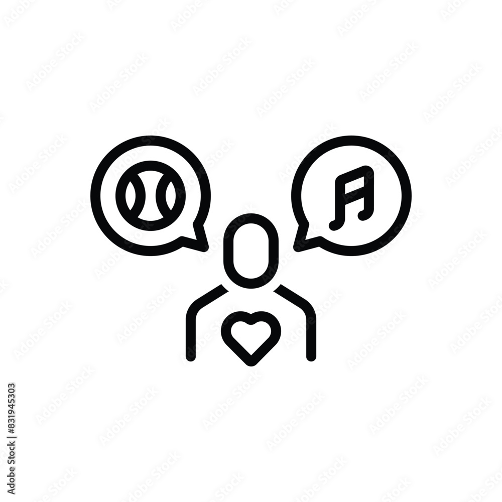 Black line icon for show interest Black line icon for show interest