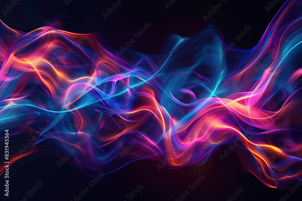 Beautiful texture surface neon wave, design natural abstract background