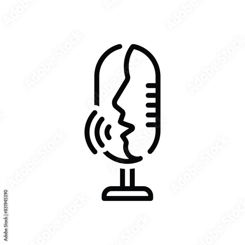 Black line icon for speak  