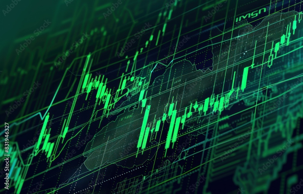 Stock market chart with an uptrend Stock market chart with an uptrend