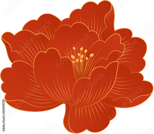 Red peony flower