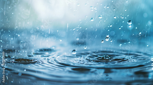 there is a close up of a rain droplet on a body of water