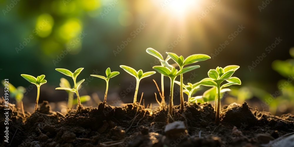 The Natural Growth Cycle of Young Plants in Sunlight. Concept Plant ...