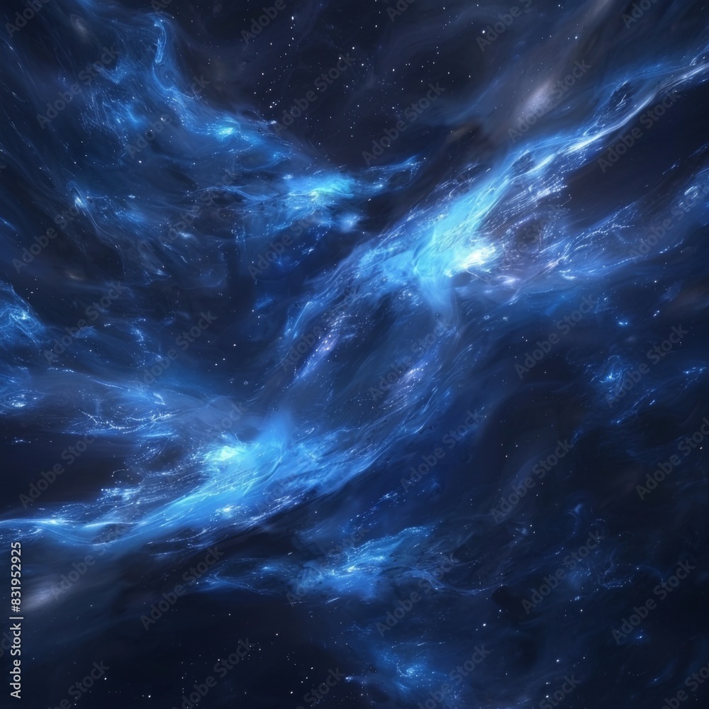 Obraz premium Cosmic Blue Nebula in Deep Space