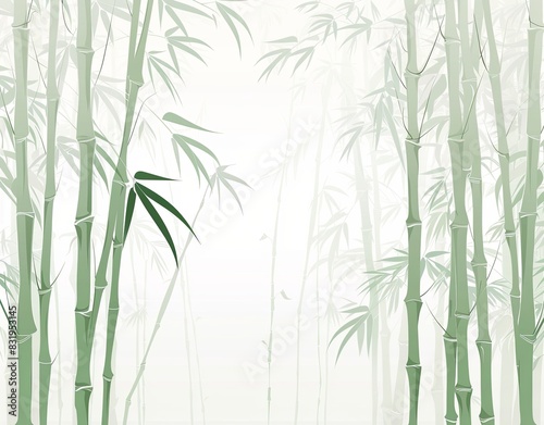 A calming  bamboo grove background with tall  swaying bamboo stalks