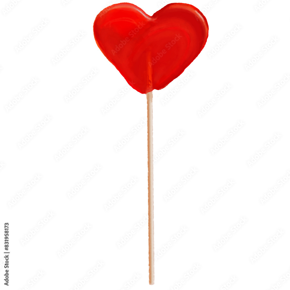 Illustration d'une sucette en forme de coeur Parfait pour de nombreux événements, tels que la fête des mères ou la Saint-Valentin.