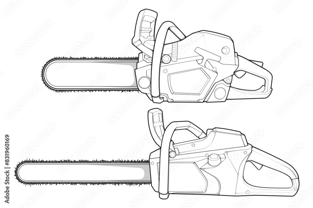 Bundling set of Chainsaw isolated illustration, vector art, Chainsaw vector, petrol chain saw, modern chainsaw, art concept, vector. Bundling set of Chainsaw isolated illustration, vector art, Chainsaw vector, petrol chain saw, modern chainsaw, art concept, vector.