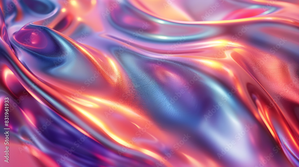 An abstract background with a blend of metallic and iridescent colors. Use smooth gradients and reflective surfaces to create a sleek, modern look that shimmers and changes with the light. An abstract background with a blend of metallic and iridescent colors. Use smooth gradients and reflective surfaces to create a sleek, modern look that shimmers and changes with the light.