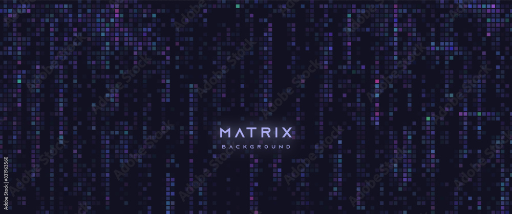 falling matrix futuristic sci-fi vector illustration made up of blue rectangle, big data flow illustration, fit for techno background, sci-fi, science falling matrix futuristic sci-fi vector illustration made up of blue rectangle, big data flow illustration, fit for techno background, sci-fi, science