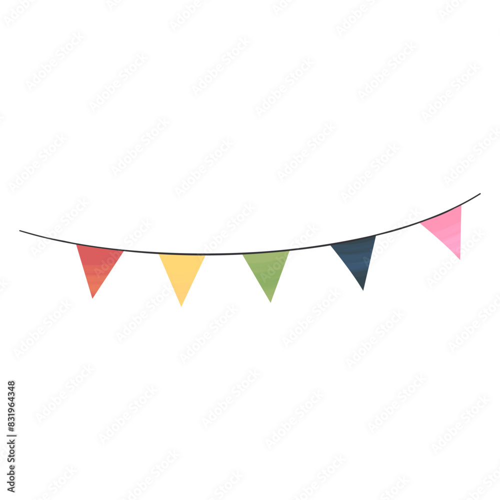 Five color retro seamless buntings Five color retro seamless buntings