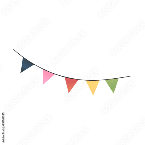 Five color retro seamless buntings