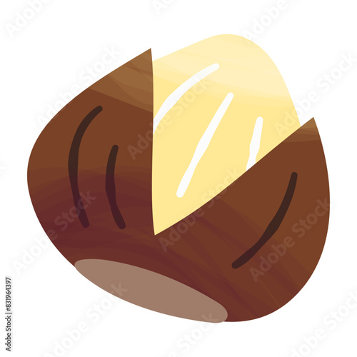 Chestnut with cracked shell