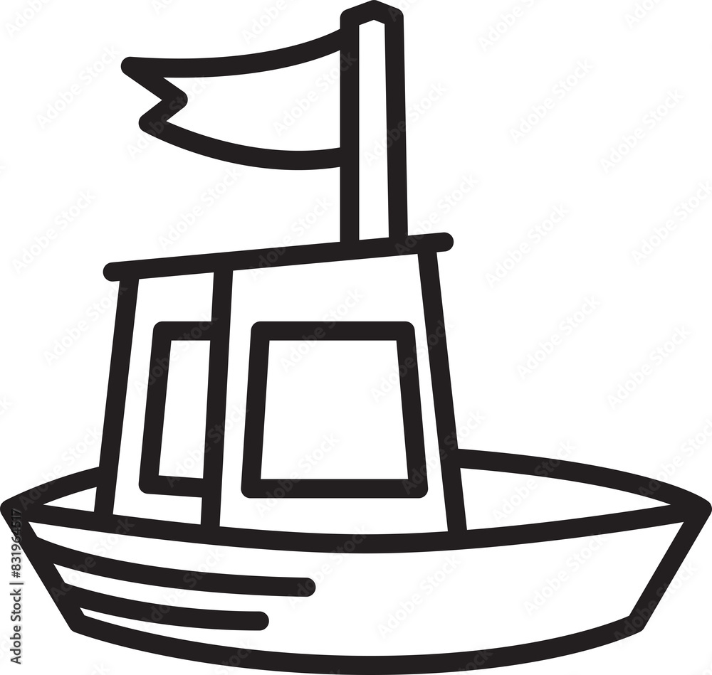Boat Line Icon Boat Line Icon
