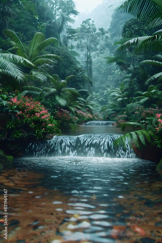 wonderful tropical river landscape in south america