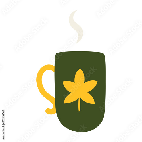 Mug with maple pattern
