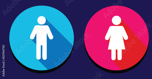 Female and male gender icon vector set. unisex illustration sign.eps10