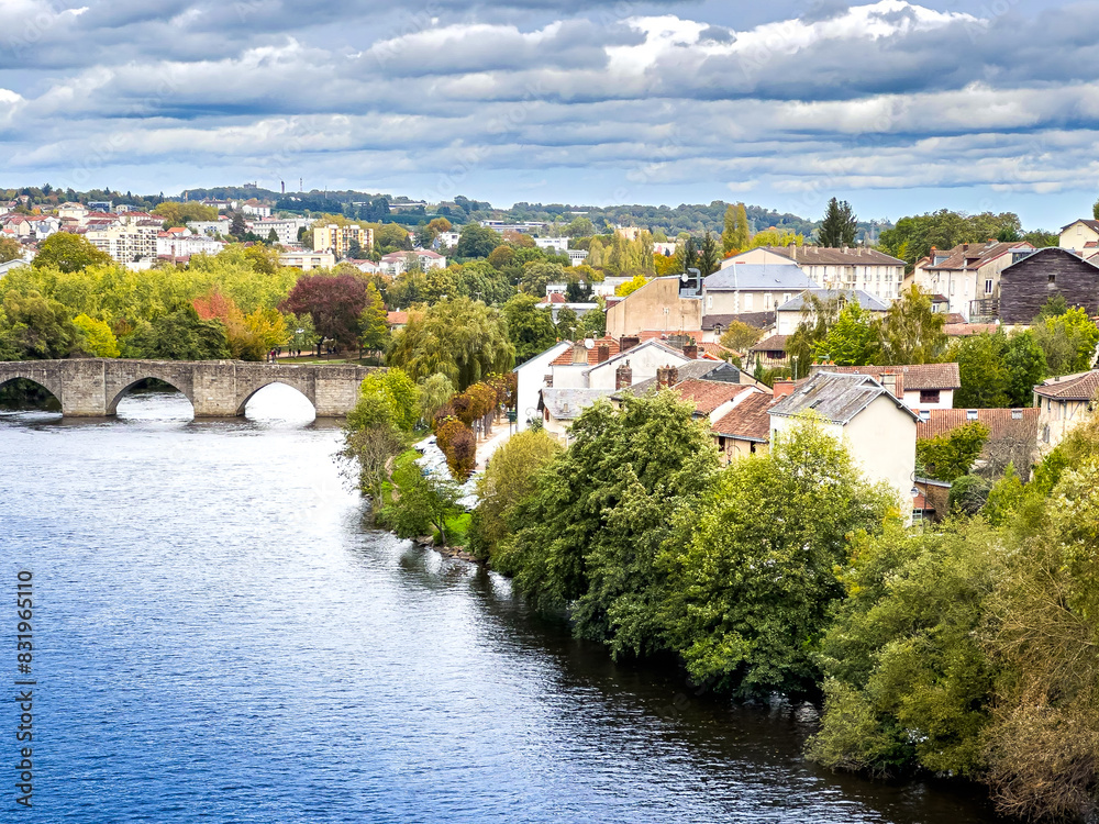 Street view of downtown in Limoges, France