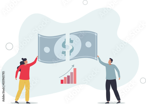 Wealth management, financial professional consultant solve money problem, planning and strategy for success investment,flat vector illustration.