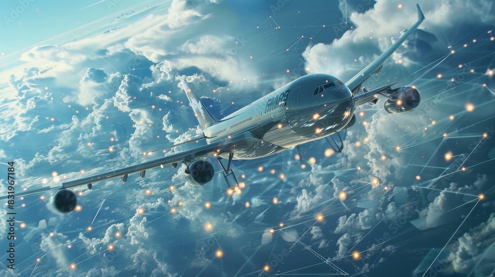 In a world where trade knows no physical boundaries digital cargo planes fly freely across the sky a symbol of the borderless nature of cryptocurrency transactions.