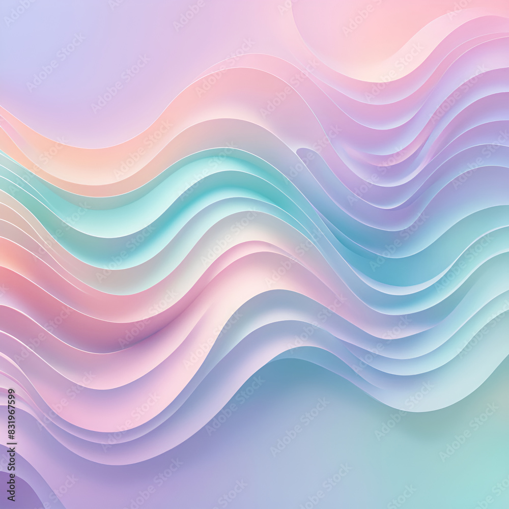 Fototapeta premium Pastel abstract 3d waves macro background