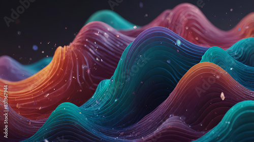 Wallpaper Mural Colorful abstract 3d waves macro background Torontodigital.ca