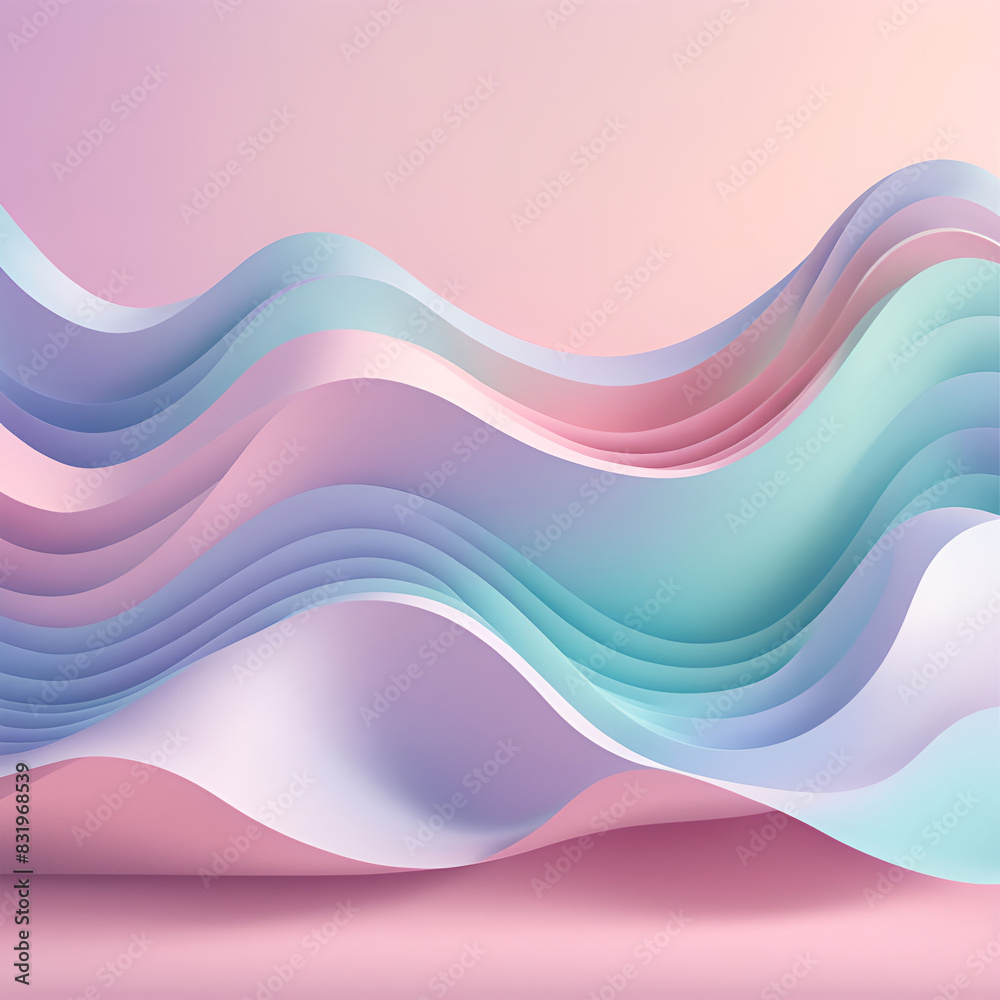 Pastel abstract 3d waves macro background Pastel abstract 3d waves macro background