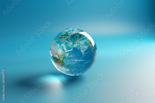 a blue and white globe