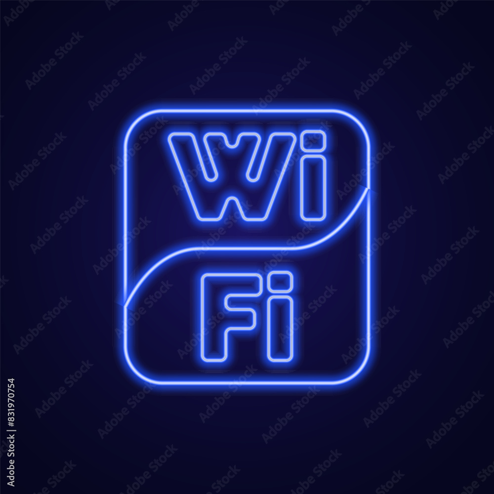 Vector signal wifi sign neon effect. Fully vector effect without raster effects